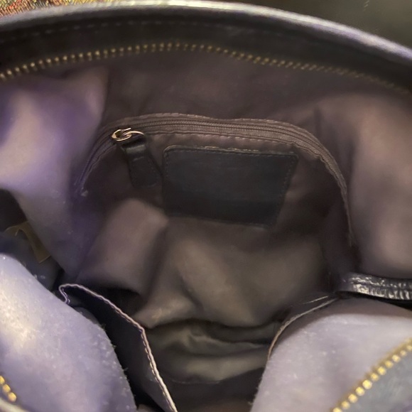 Coach F19820 Navy/silver shoulder bag signature design - Picture 4 of 8